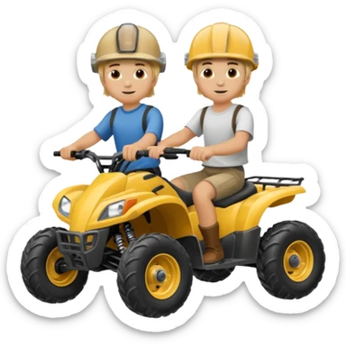 Can you make 2 blonde boys kids riding four wheelers sticker