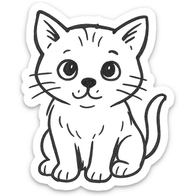 A kitten with a puppy-like gaze sticker