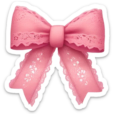 Pink bow with lace sticker