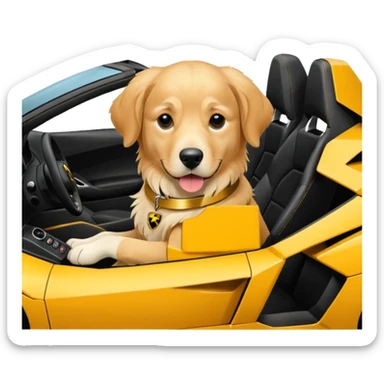 dog in lambo sticker