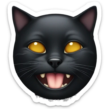 Black cat with one eye blind and bottom tooth out sticker