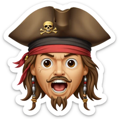 jack sparrow screaming sticker