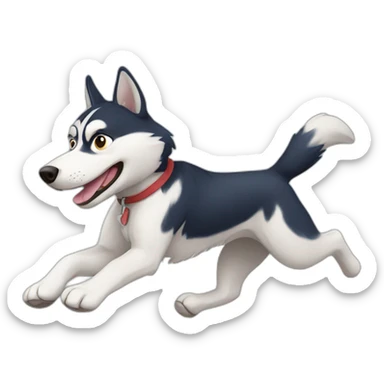 Husky running sticker