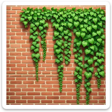 red brick wall with green ivy growing on it sticker