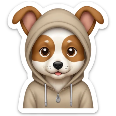 Dog whereing hoodie sticker