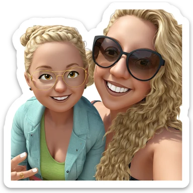 smiling blonde with sunglasses sticker