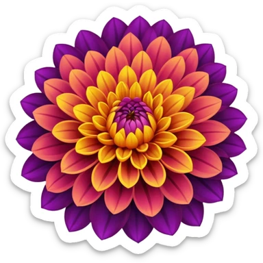 Vibrant Dahlia arrangement sticker