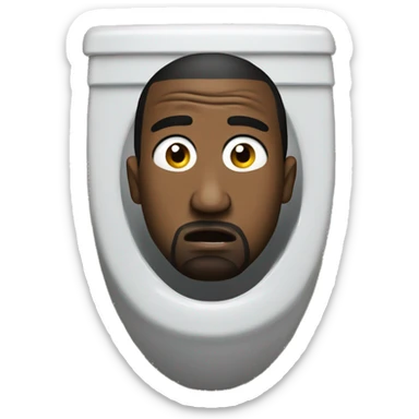 Kanye west face coming out of toilet sticker