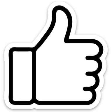thumbs up, clean and clear icon style sticker