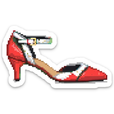 Sonic the Hedgehog's red shoes with white strap and gold buckle sticker