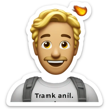 text that says "Thanks James!" covered in fire sticker