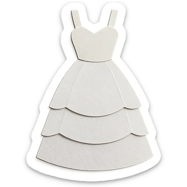 wedding dress with layered paper look sticker
