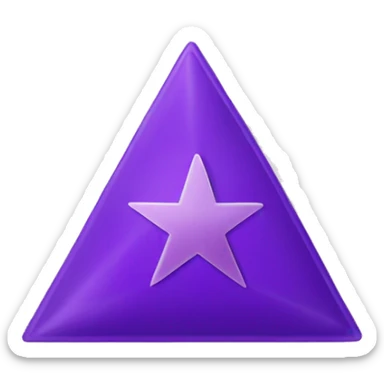 purple coin with a purple tetrahedral star inside sticker