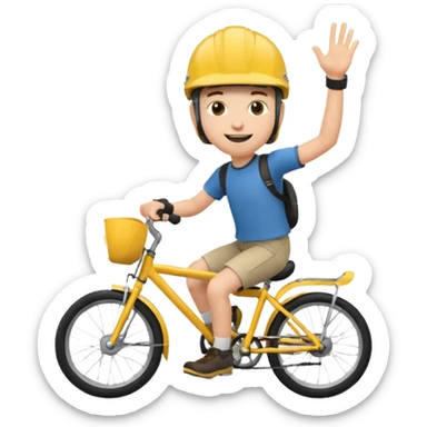 Bike Boy with calling talk emozi sticker