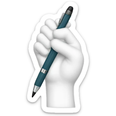right hands with pens sticker