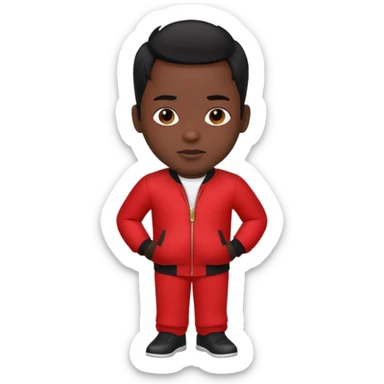 Bobby Brown, black hair, red outfit sticker