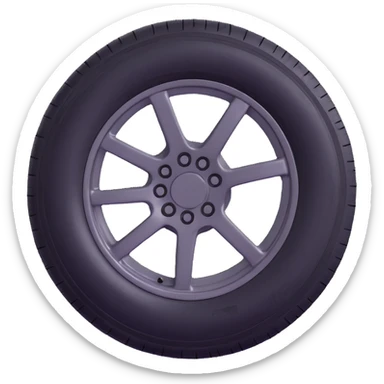 car tire with rim sticker