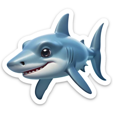 Cinematic Cute Hammerhead Shark Portrait Emoji, Head tilted playfully and inquisitively, with a charming, distinctive hammer-shaped head and wide, expressive eyes on either side, a sleek, smooth body accented by gentle fin curves, Simplified yet irresistibly adorable features, highly detailed, glowing with a soft, inviting ocean glow, high shine, affectionate and lively, stylized with a touch of whimsical marine charm, soft glowing outline, capturing the essence of a mischievous yet endearing hammerhead that seems as if it could swim out of the screen into your heart! sticker