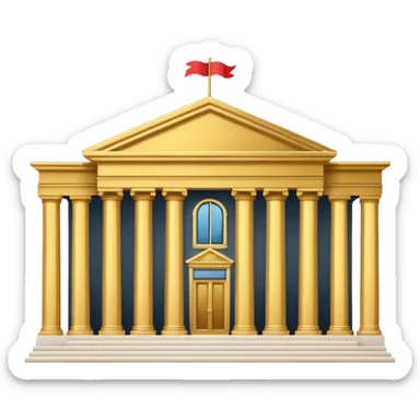 embassy building with columns icon sticker