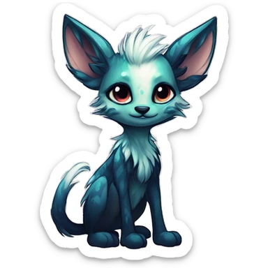 Cool cute Kawaii edgy fantasy shiny animal  fursona Fionbri vernid by griffsnuff & LiLaiRa & Falvie full body sticker