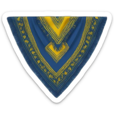 Foulard triangulaire bleu et jaune roulé sticker