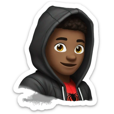 spiderman-miles-morales with hoodie sticker
