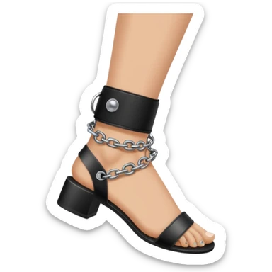 ball and chain with ankle cuff sleek black simple no shoes sticker