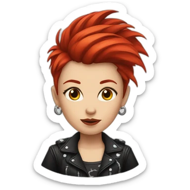 Red hair punk girl sticker