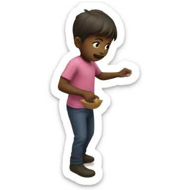 child pushes food away sticker