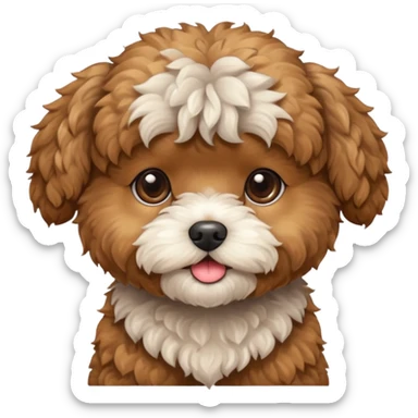 Brown maltipoo sticker