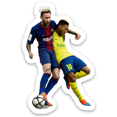 Neymar beijando o Messi sticker
