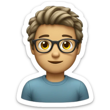 un niño con gafas grises con el pelo moreno sticker