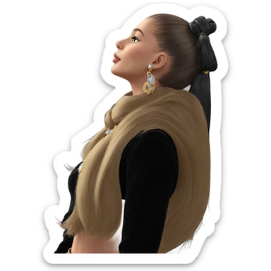 girl holding jewelry in profile sticker