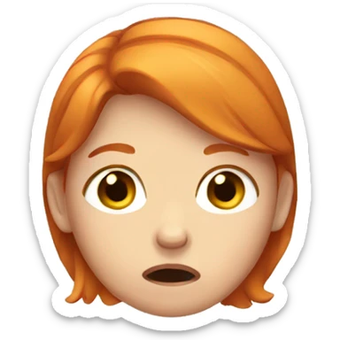 Ginger hair girl crying sticker