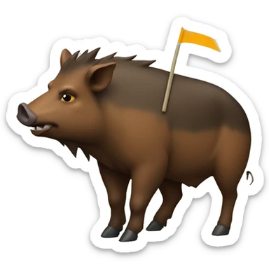 Boar with a bear flag sticker