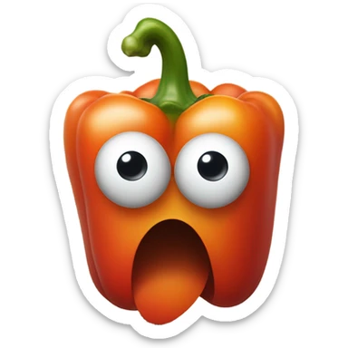 bell pepper with tired googly eyes sticker