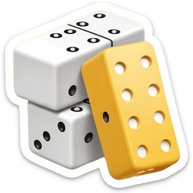 Prompt 16: "One source of income = HUGE risk."
Graphic: 🧱 Domino block icon (white) tipping yellow.
Animation: Block falls over.
Background: Transparent.
 sticker