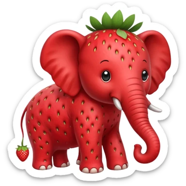 Make a  strawberry elephant sticker