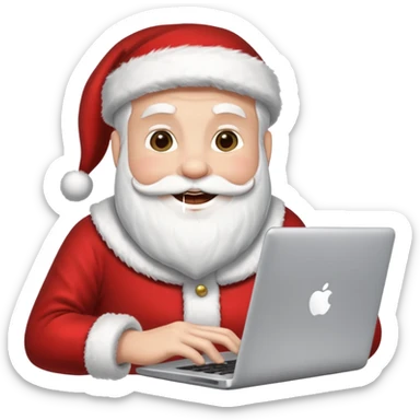 santa god with laptop, direct sticker