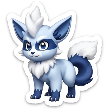 Absol-Meowstic-Fakémon-hybrid-creature (full body)  sticker