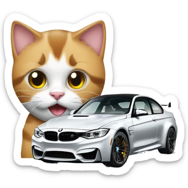bmw m3 with cat sticker