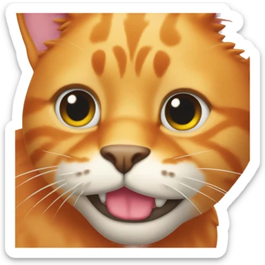 Big fat orange cat with white chest sticker