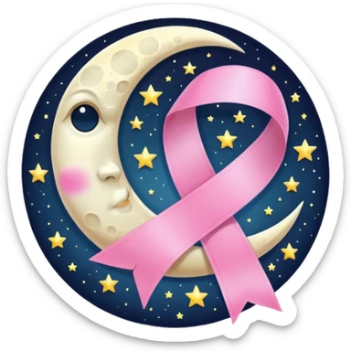 🌕🎀 this emoji ribbon set on the moon's head and don't change ribbon color sticker
