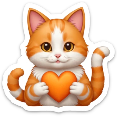 котик який робить сердечко своїми лапками sticker