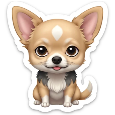 Shizu Chihuahua grey and black fur sticker