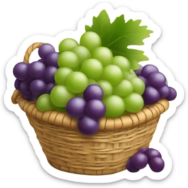 Basket of grapes sticker