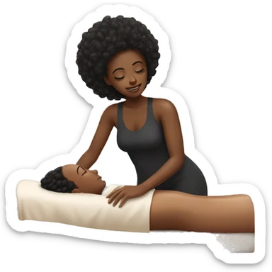 Black girl getting massage sticker