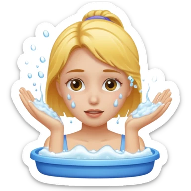 girl washing her face sticker