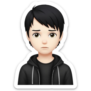 boy teen emo with black hair sticker
