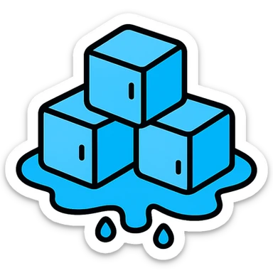 melting ice cubes sticker